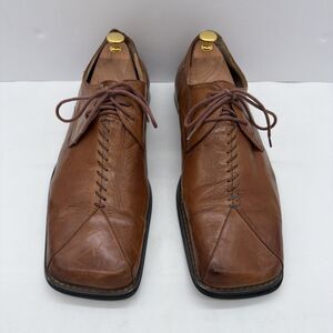 Giorgio V Mens Shoes Brown Vero Cuoio Leather Dress Square Toe Oxford Size 14 M